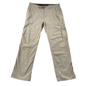 PraNa Hiking Pants Mens XL 38x32 Zion Straight Leg Outdoor w/ Belt Roll Up